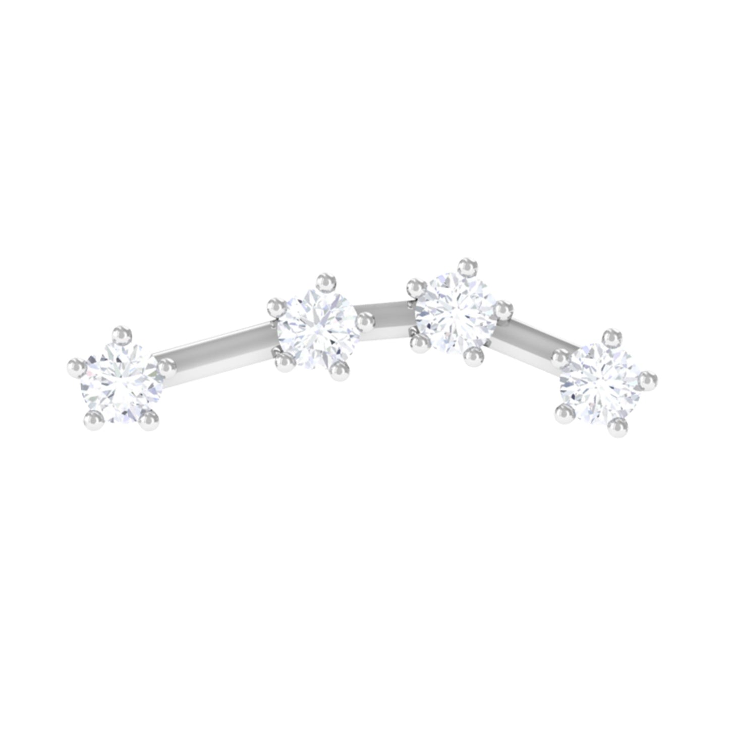 Moissanite Ear Climber Aquarius Earring