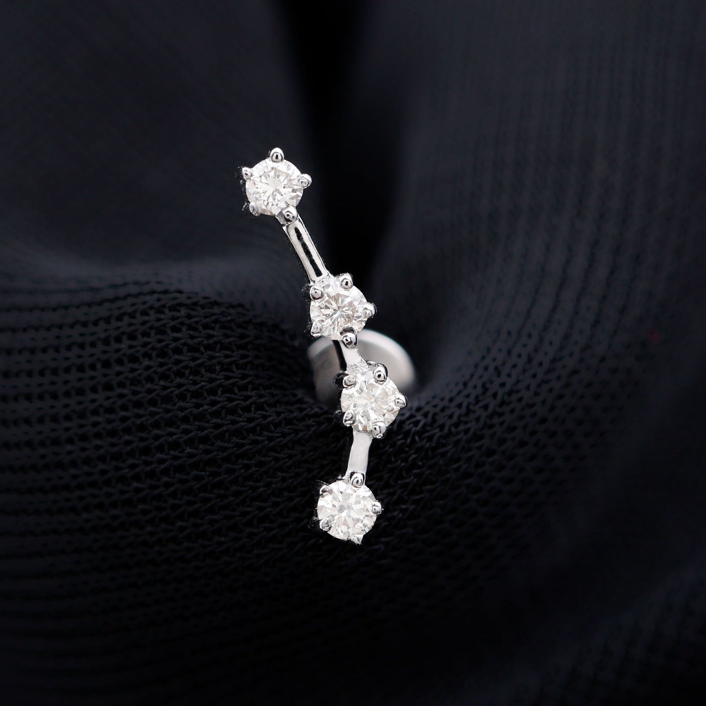 Moissanite Ear Climber Aquarius Earring