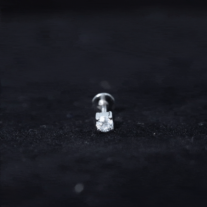 Dainty Moissanite Solitaire Conch Earring