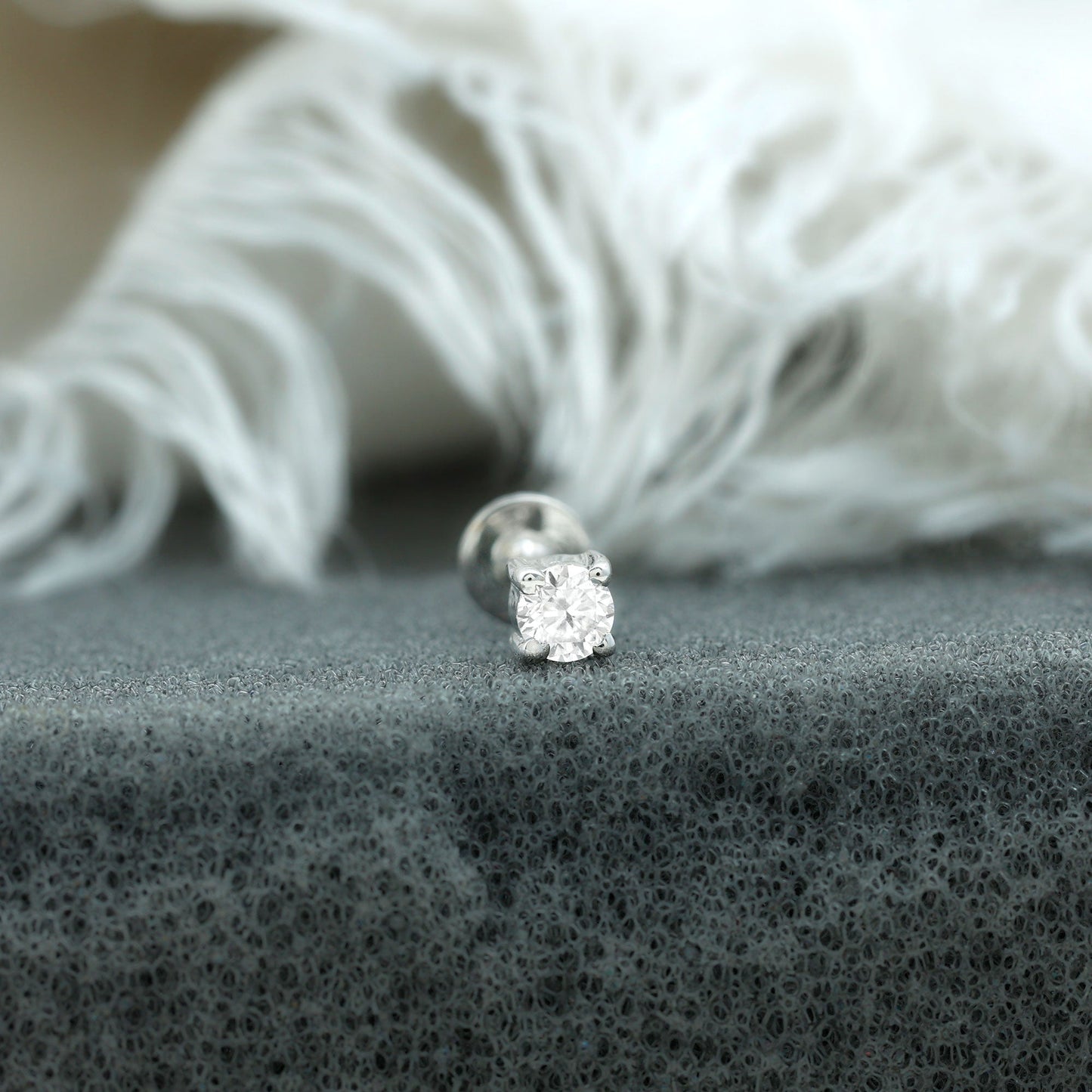 Dainty Moissanite Solitaire Conch Earring