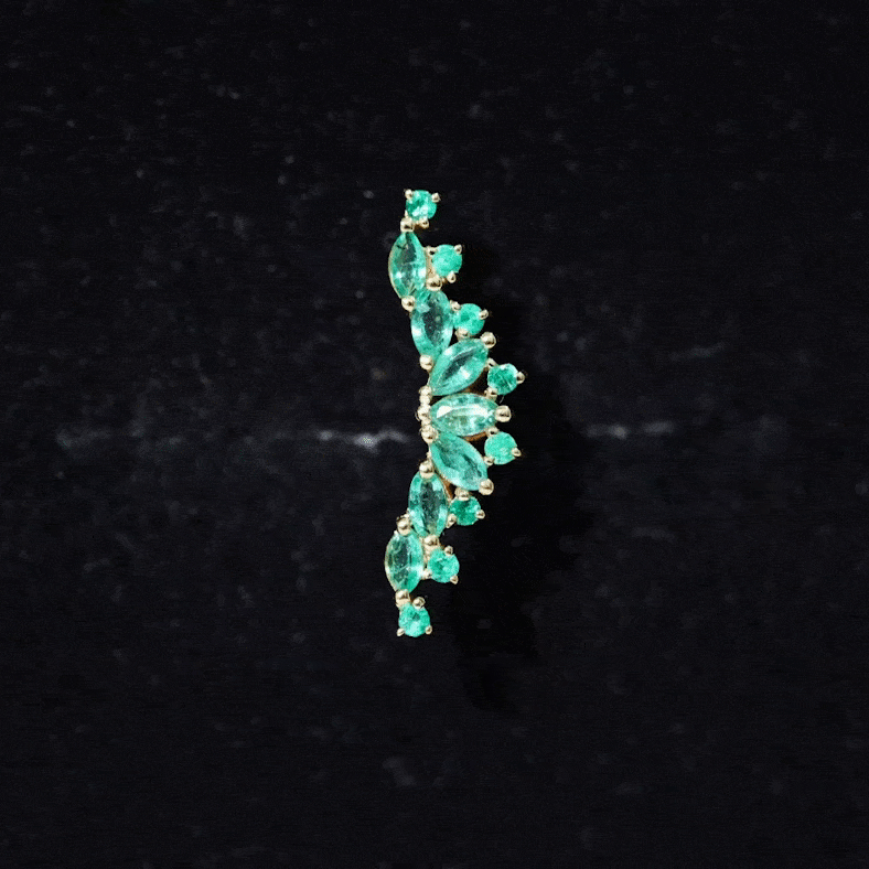 Natural Marquise Emerald Crawler Cartilage Earring