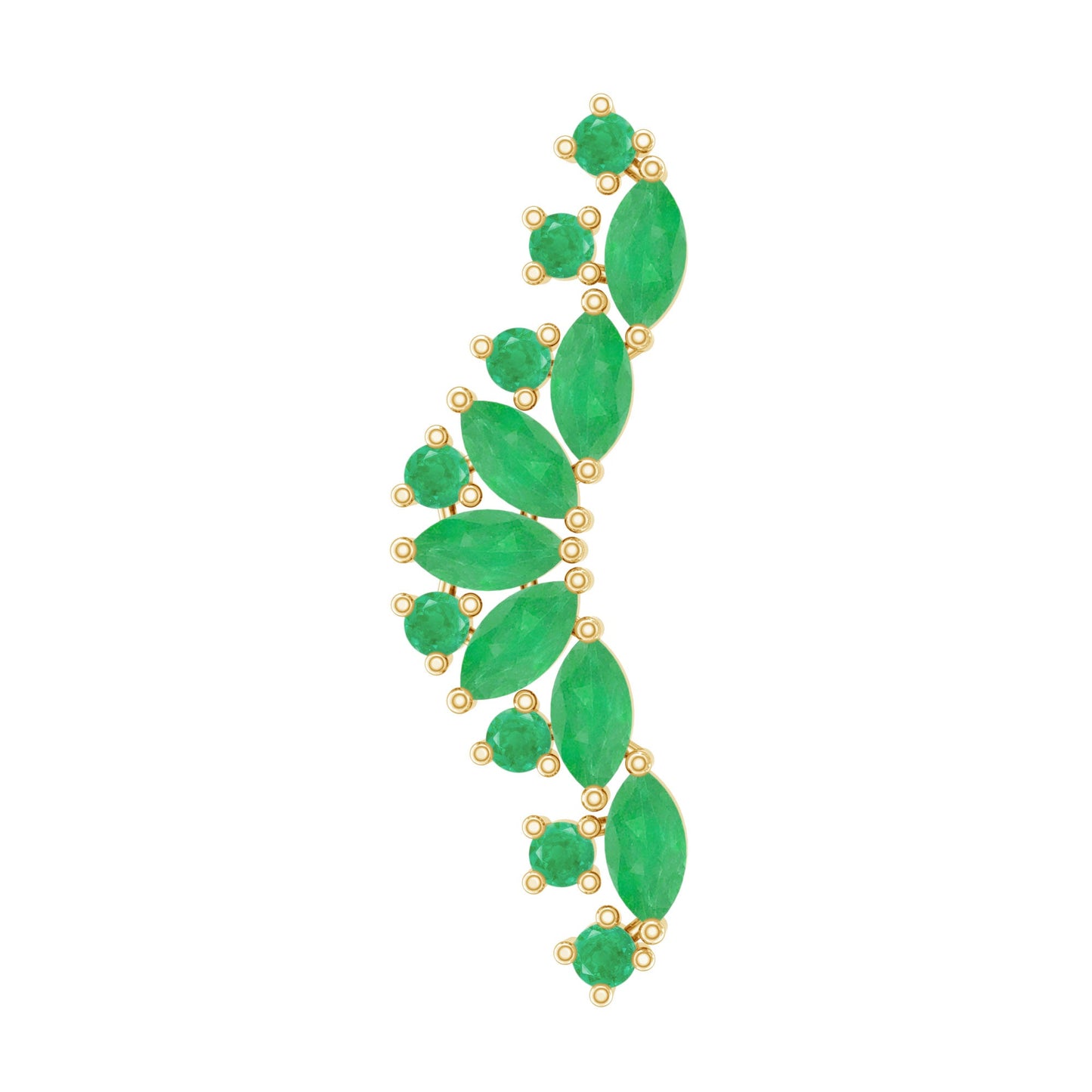 Natural Marquise Emerald Crawler Cartilage Earring