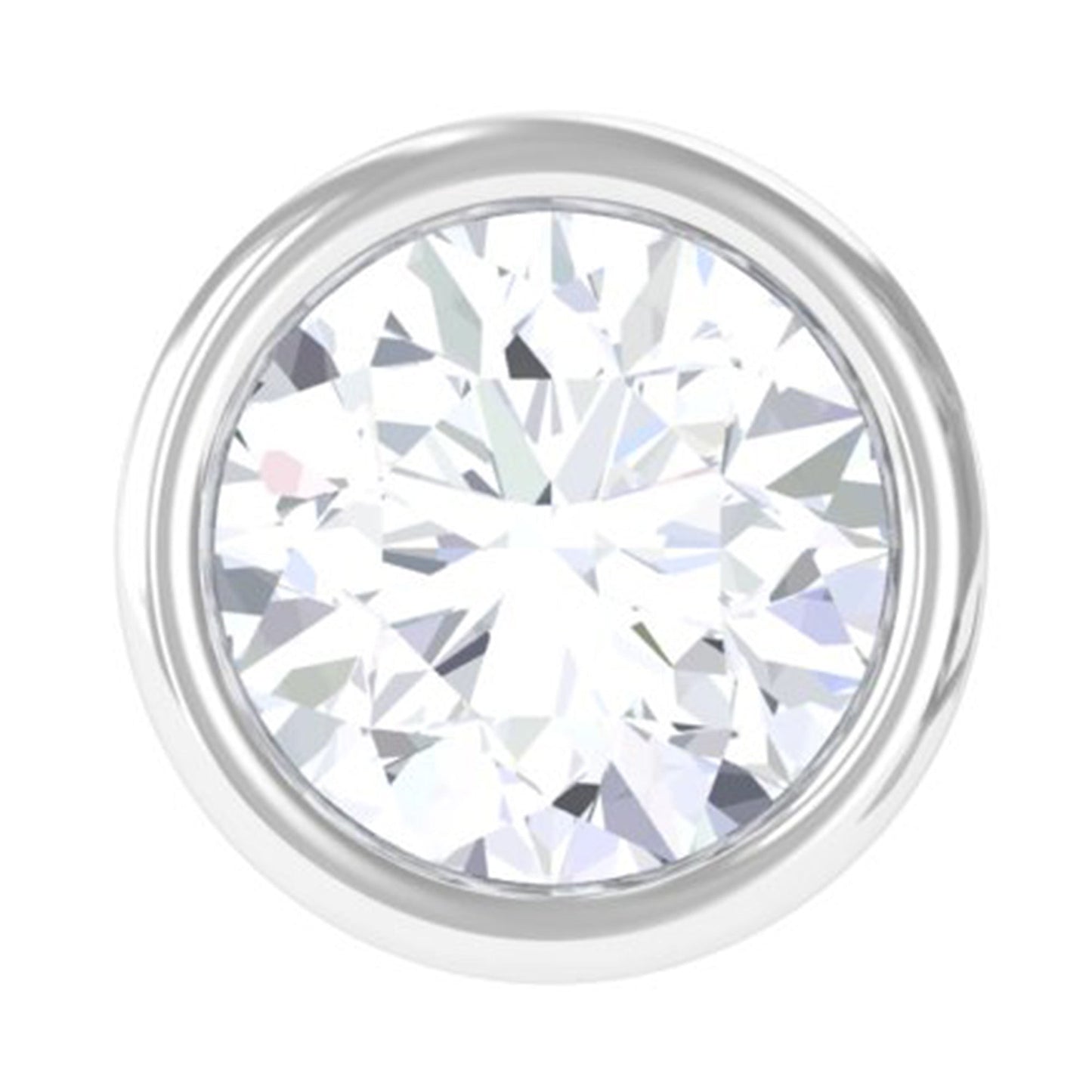 Dainty Moissanite Conch Cartilage Earring in Bezel Setting