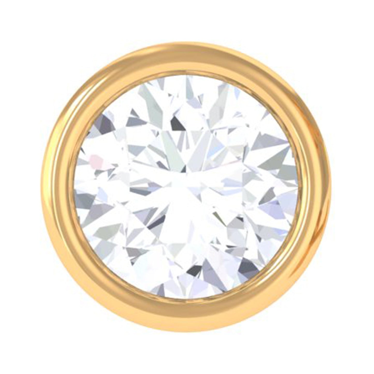 Dainty Moissanite Conch Cartilage Earring in Bezel Setting