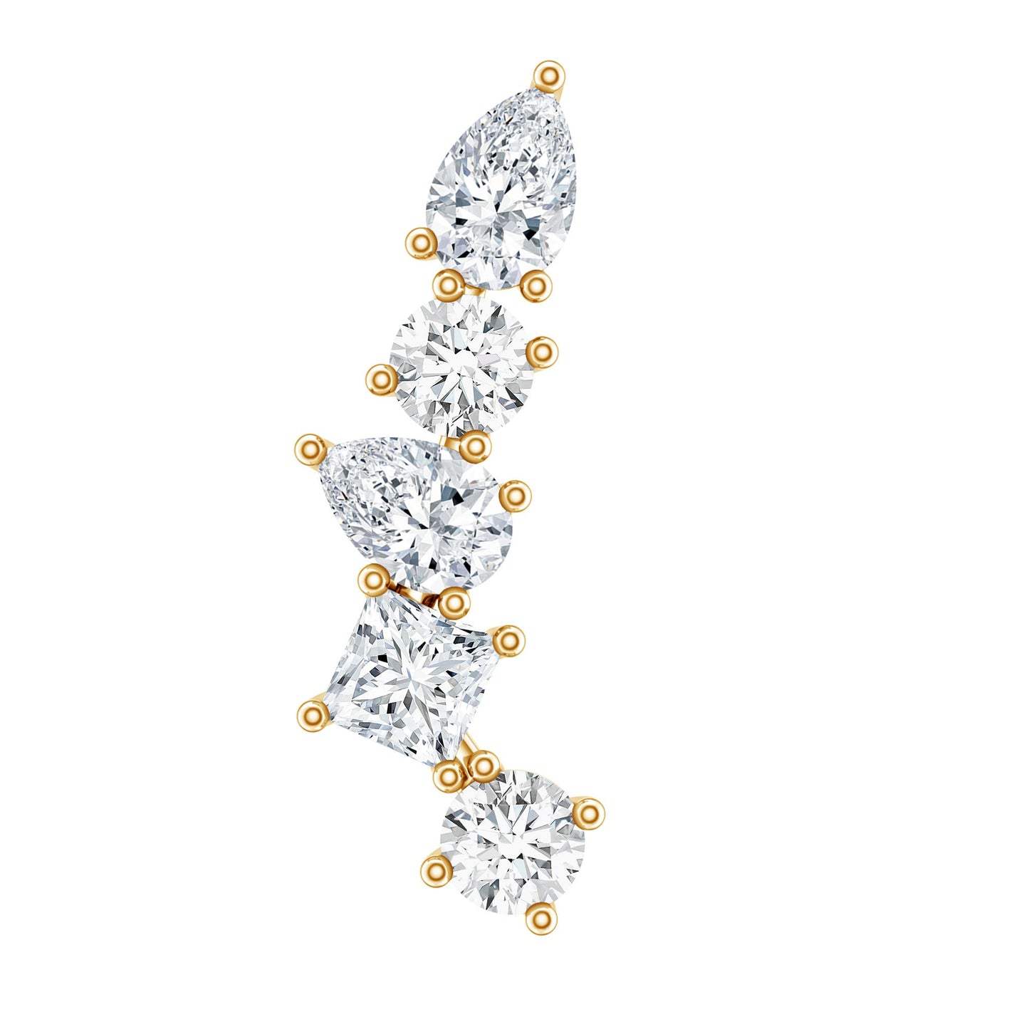 Unique Diamond Crawler Earring for Helix Piercing