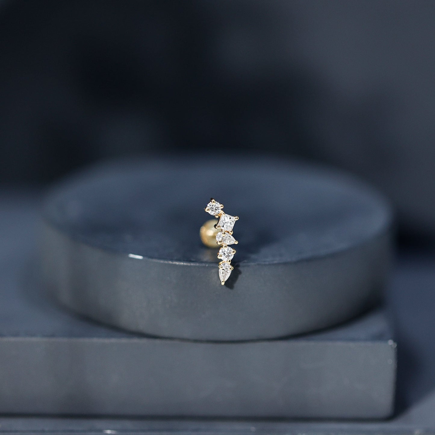 Unique Diamond Crawler Earring for Helix Piercing