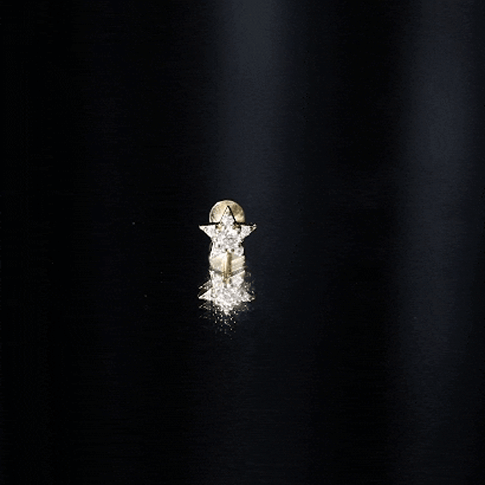 Minimal Diamond Star Celestial Earring for Helix Piercing