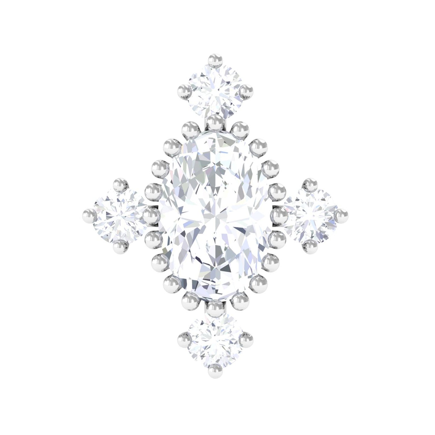 Vintage Inspired Oval Diamond Cartilage Earring