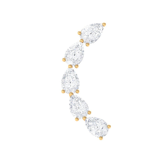 Pear Shape Diamond Crawler Earring for Cartilage Piercing