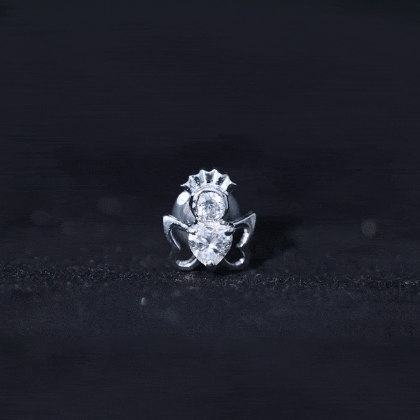 Heart Diamond Angel Earring for Helix Piercing