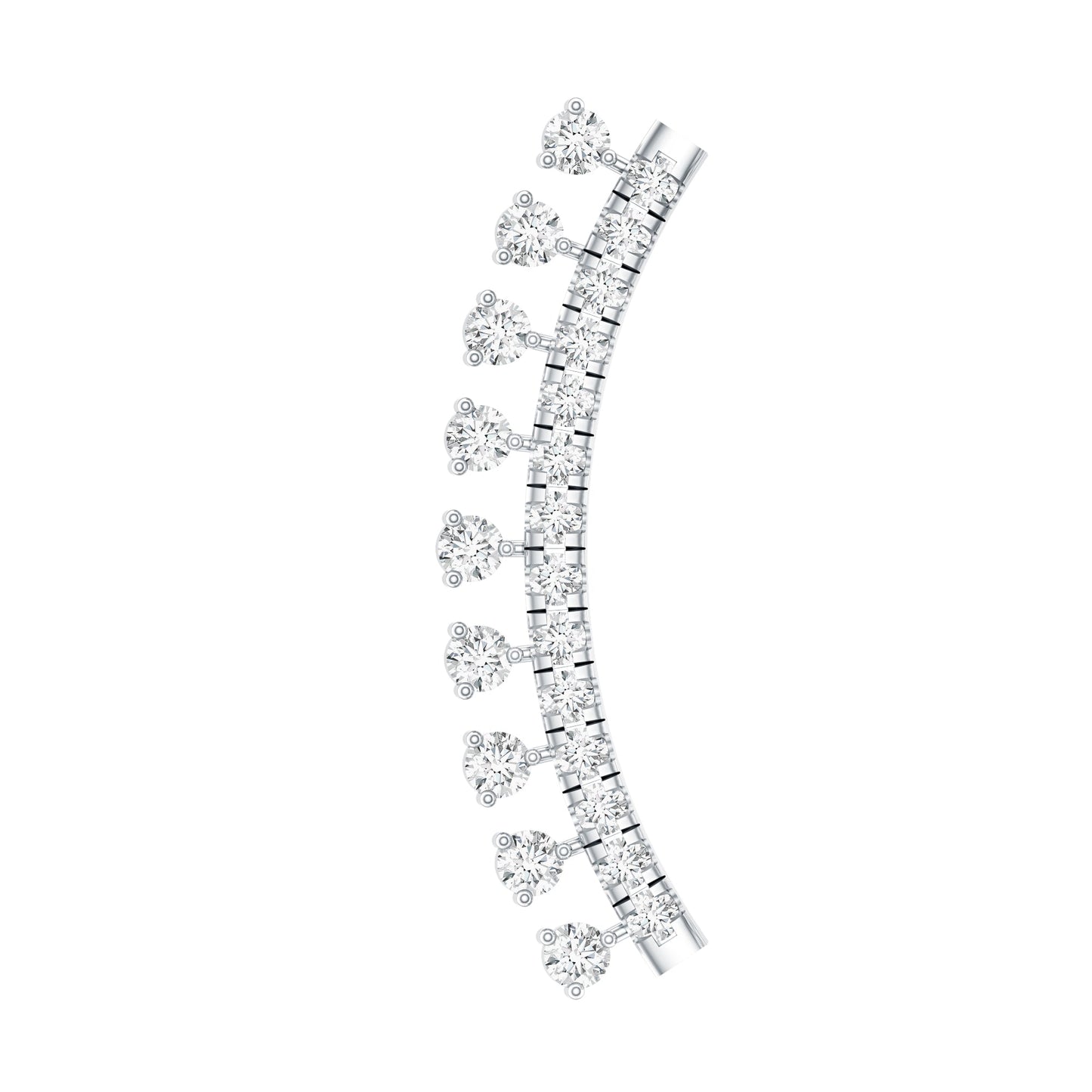 Minimal Diamond Crawler Earring for Cartilage Piercing