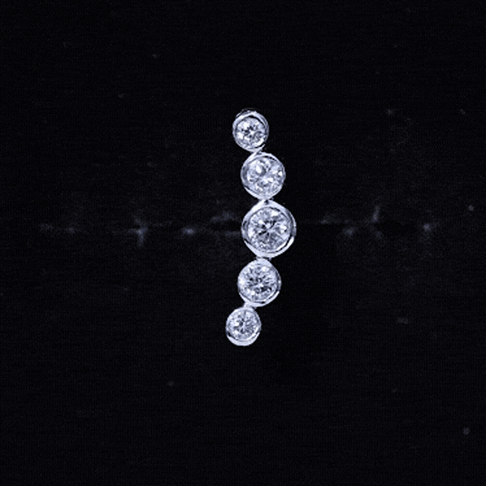 Graduated Style Diamond Crawler Earring for Helix Piercing