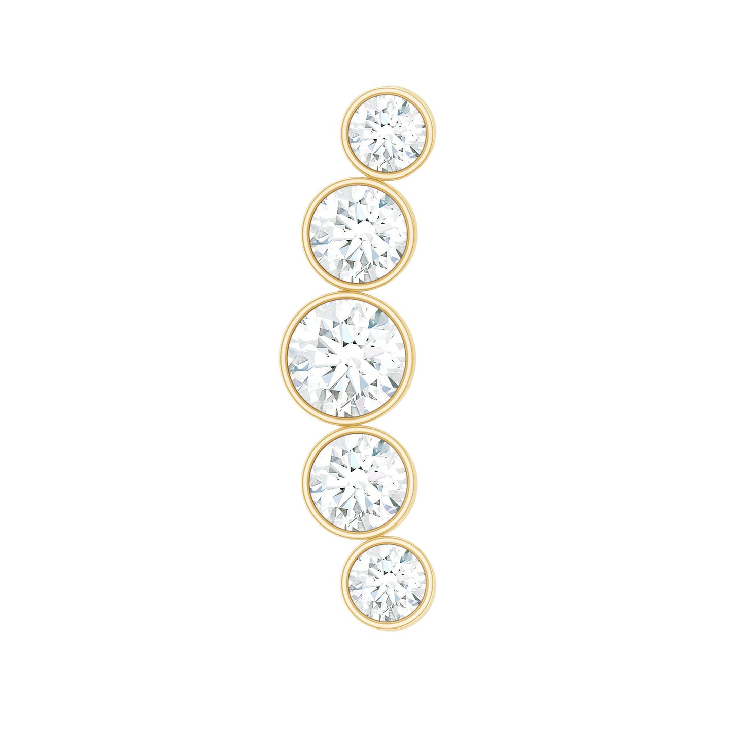 Graduated Style Diamond Crawler Earring for Helix Piercing