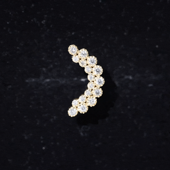 Diamond Curved Crawler Earring in Bezel Set
