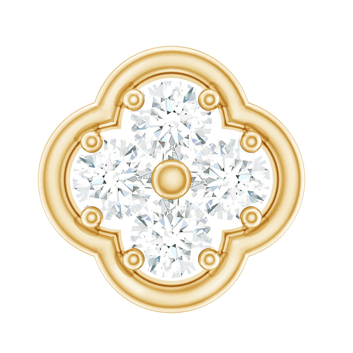 Diamond Flower Cluster Earring for Helix Piercing