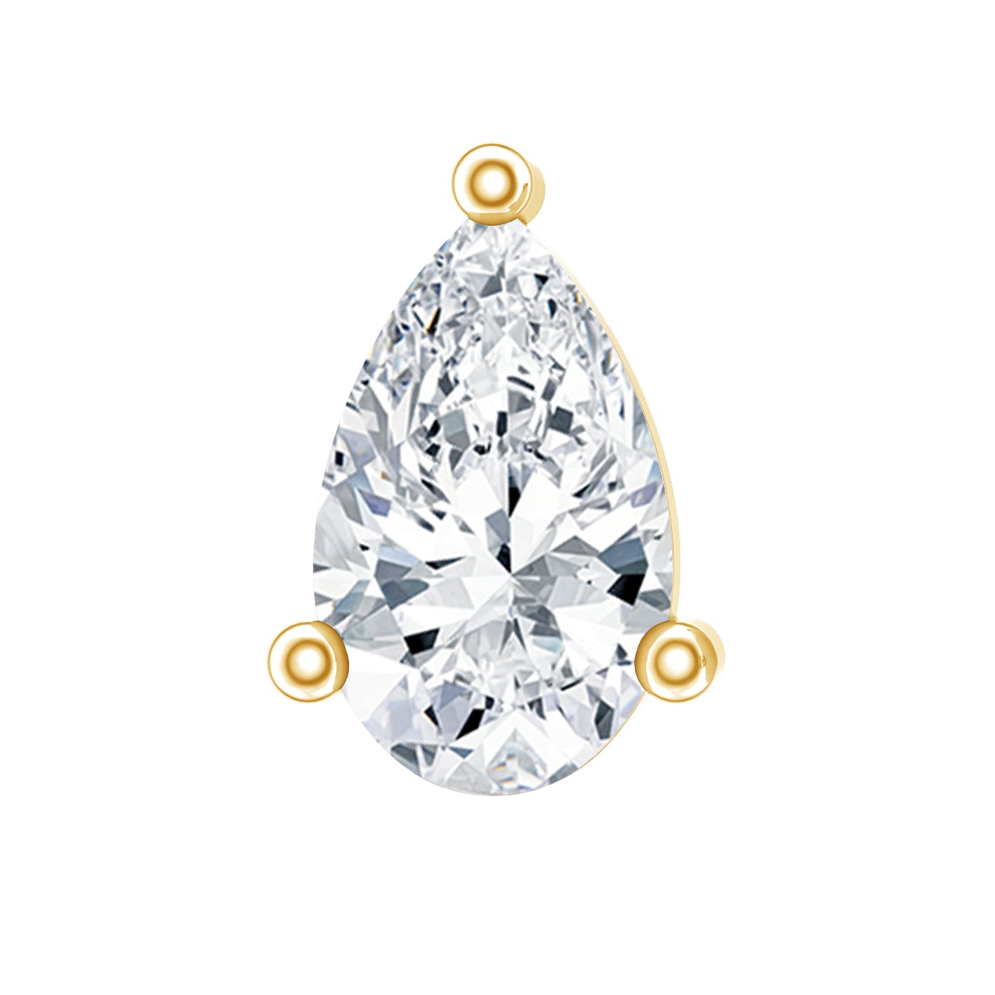 Solitaire Pear Shape Diamond Earring for Tragus Piercing