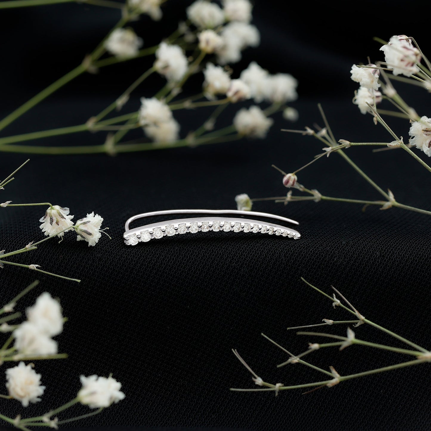 Graduated Style Diamond Climber Helix Earring