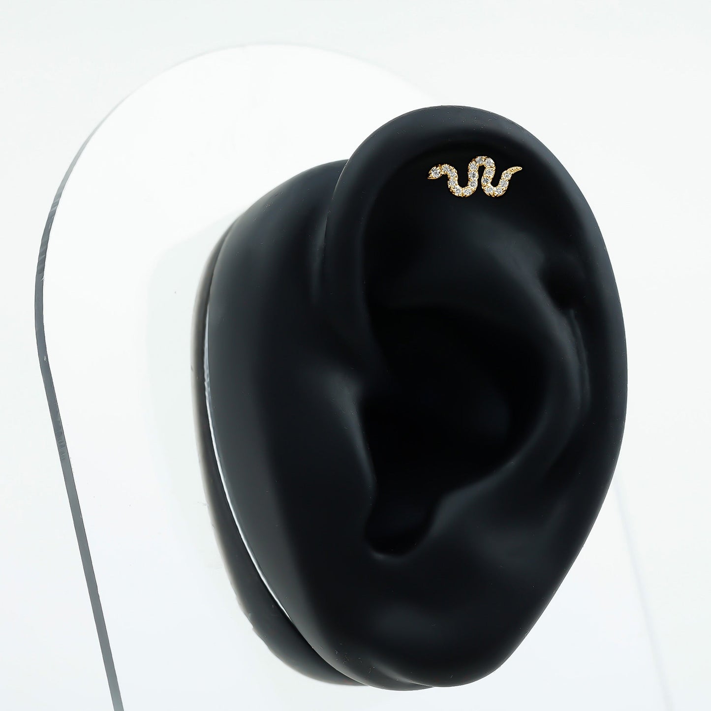 Certified Diamond Snake Earring for Cartilage Piercing