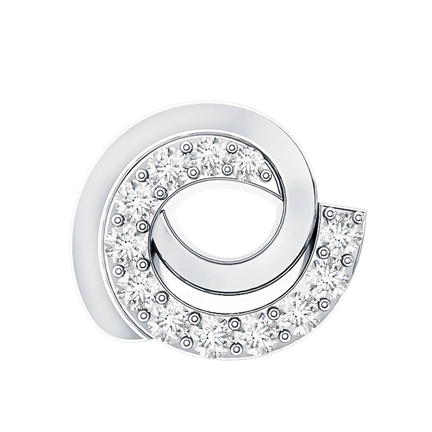 Certified Diamond Spiral Earring for Cartilage Piercing