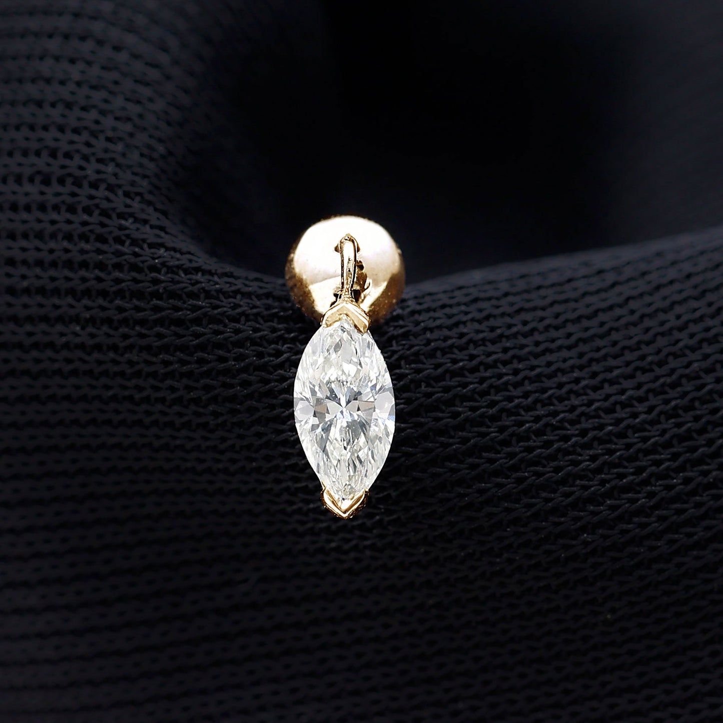 Marquise Diamond Cartilage Dangle Earring