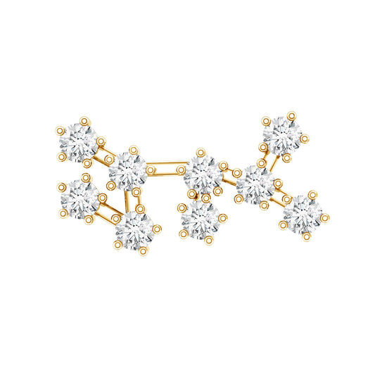 Diamond Sagittarius Zodiac Earring for Helix Piercing