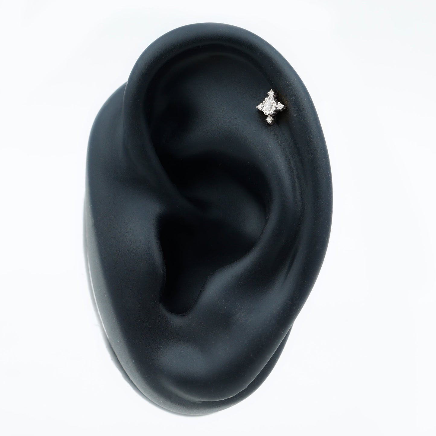 Vintage Inspired Oval Diamond Cartilage Earring