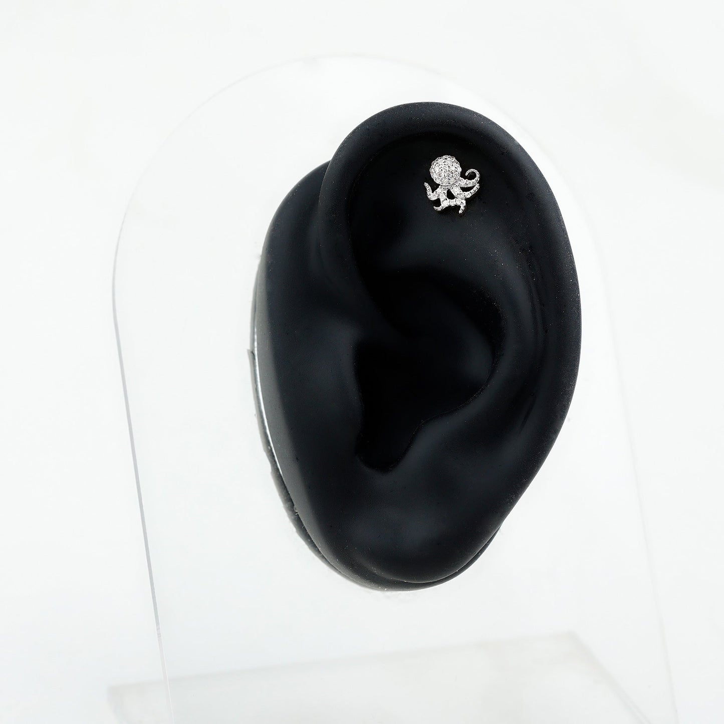 Diamond Octopus Earring with Flat Back