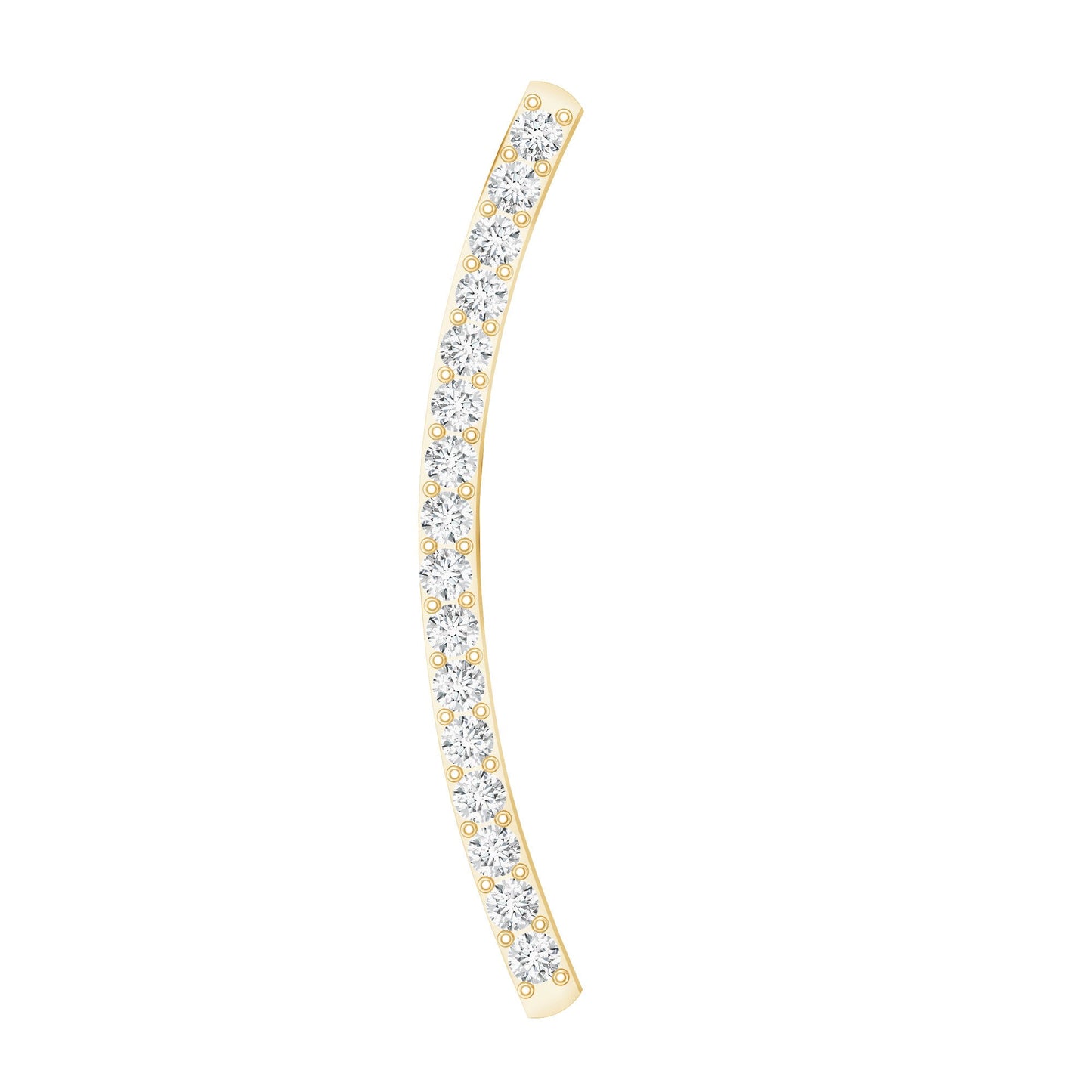 Pave Set Diamond Curved Bar Earring for Cartilage Piercing