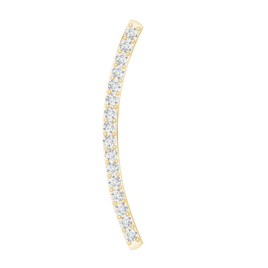 Pave Set Diamond Curved Bar Earring for Cartilage Piercing