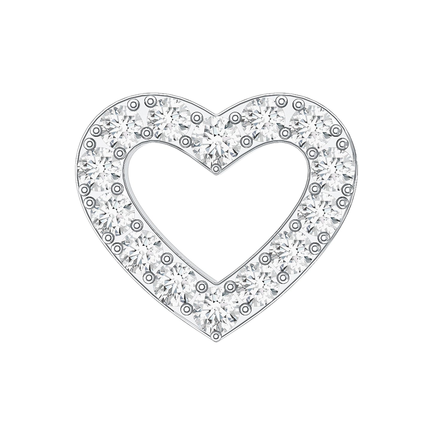 Cute Diamond Open Heart Earring for Helix Piercing
