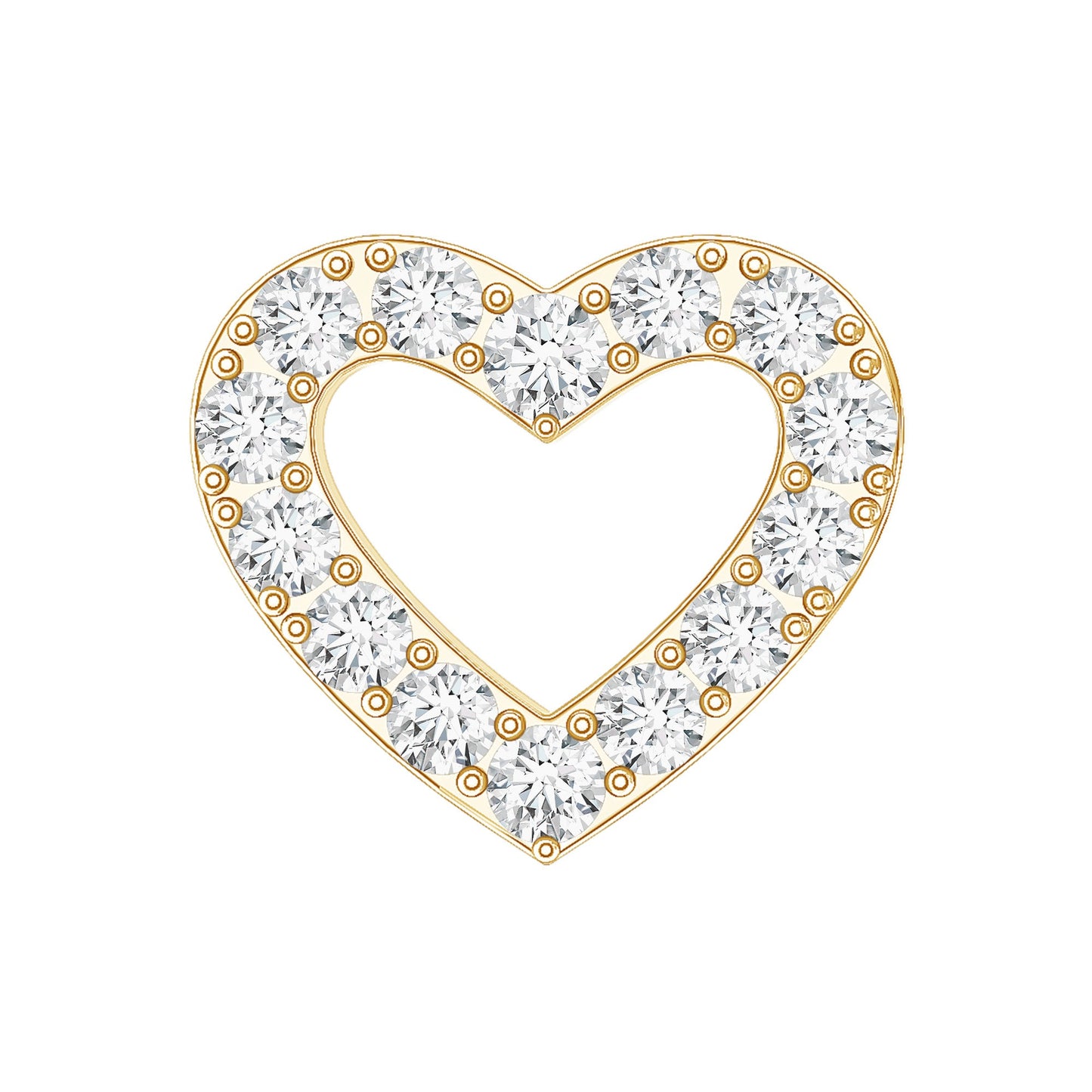 Cute Diamond Open Heart Earring for Helix Piercing