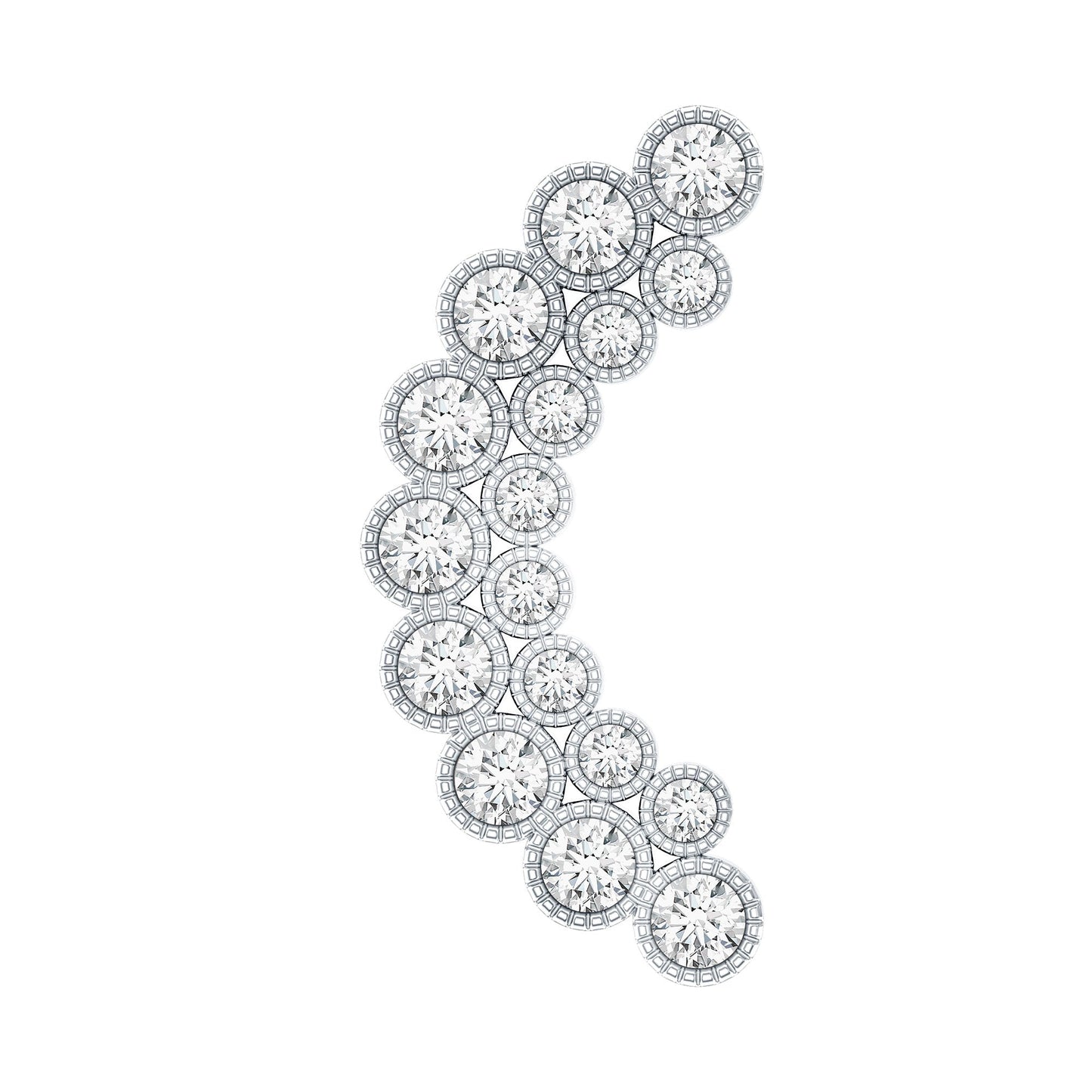 Diamond Curved Crawler Earring in Bezel Set