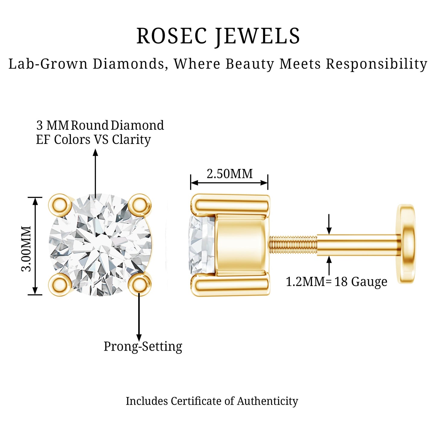 Minimalist Diamond Solitaire Tragus Earring