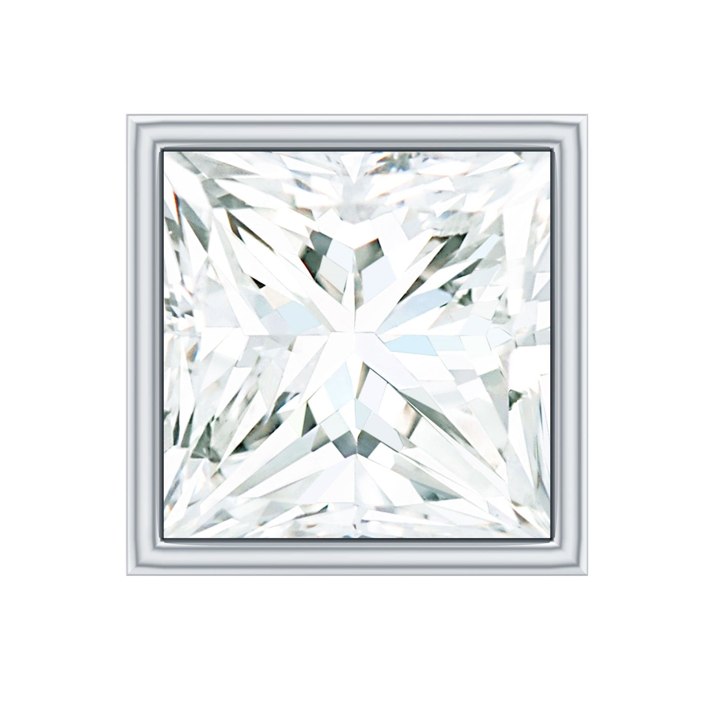 Princess Cut Diamond Conch Earring in Bezel Setting