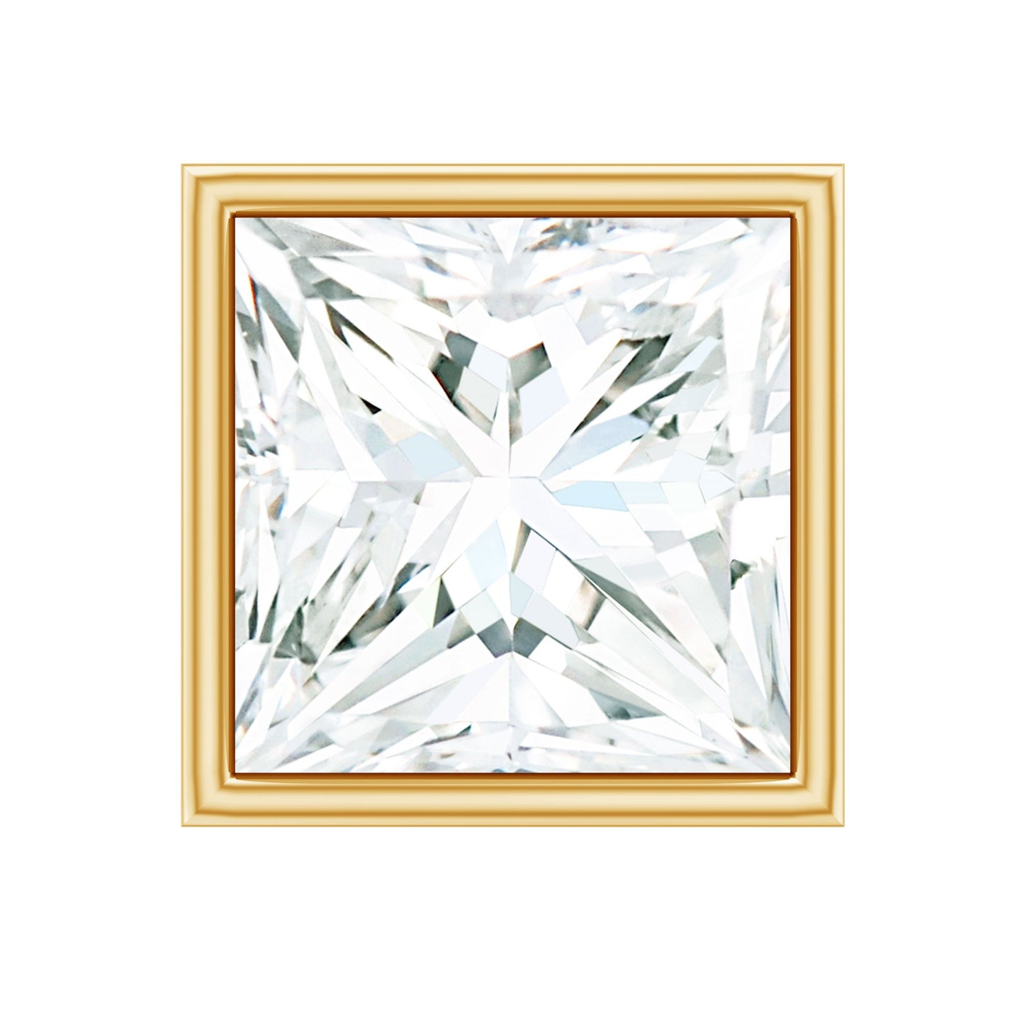 Princess Cut Diamond Conch Earring in Bezel Setting