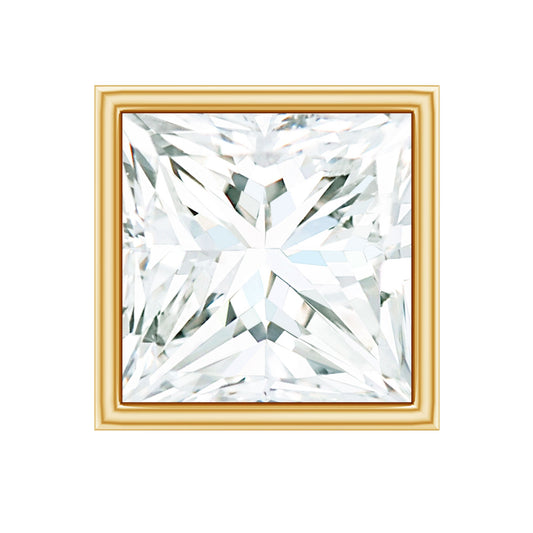 Princess Cut Diamond Conch Earring in Bezel Setting
