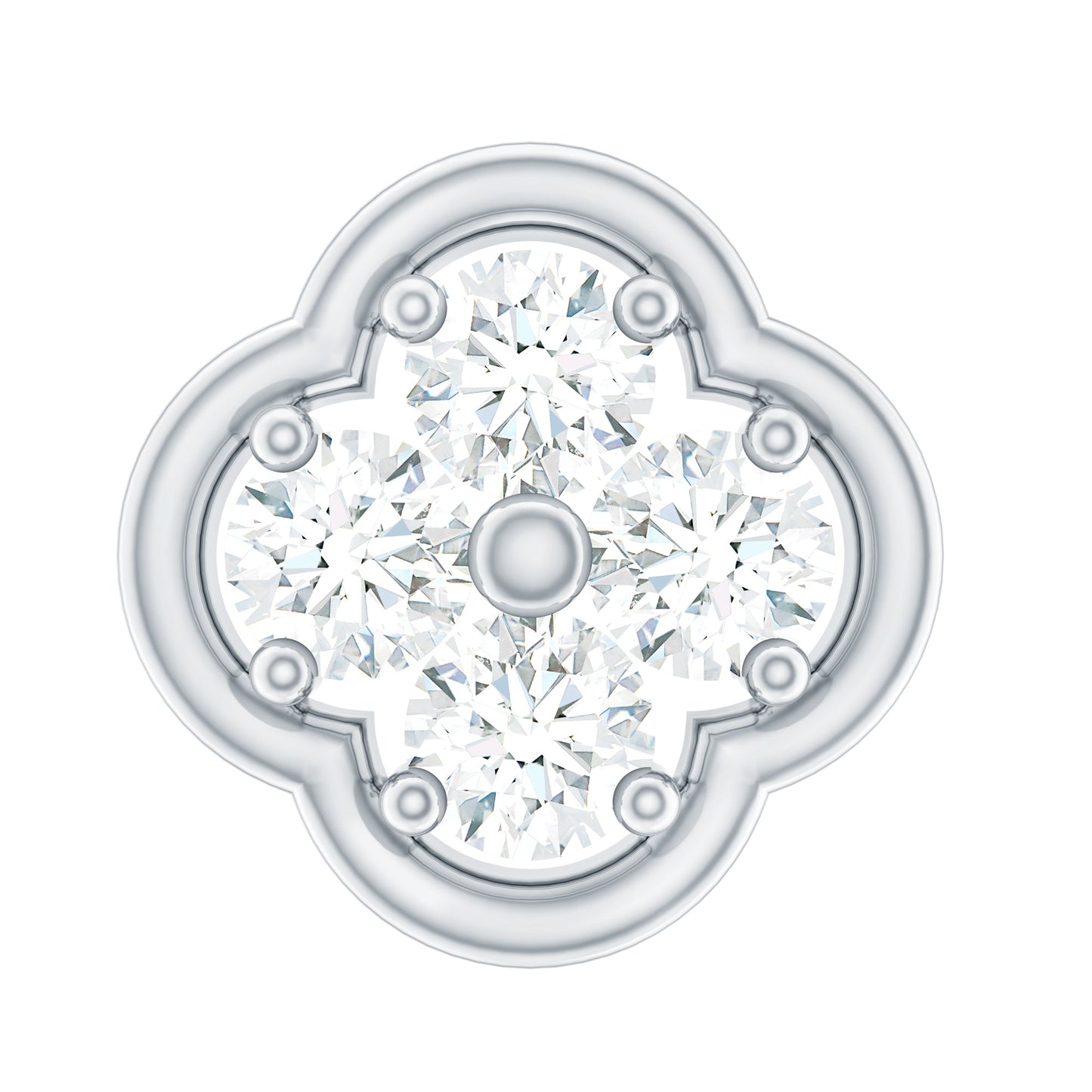 Diamond Flower Cluster Earring for Helix Piercing
