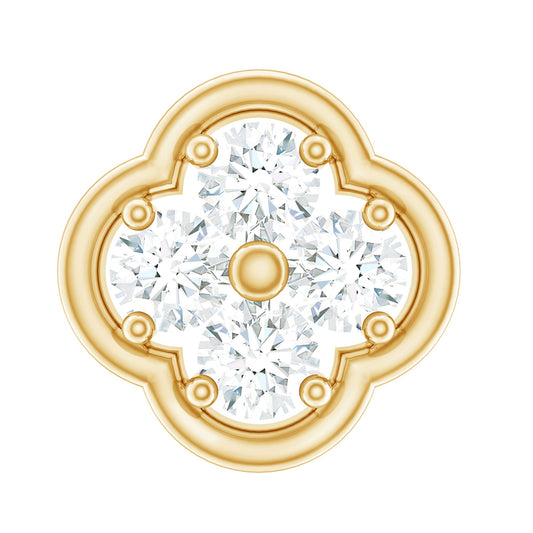 Diamond Flower Cluster Earring for Helix Piercing