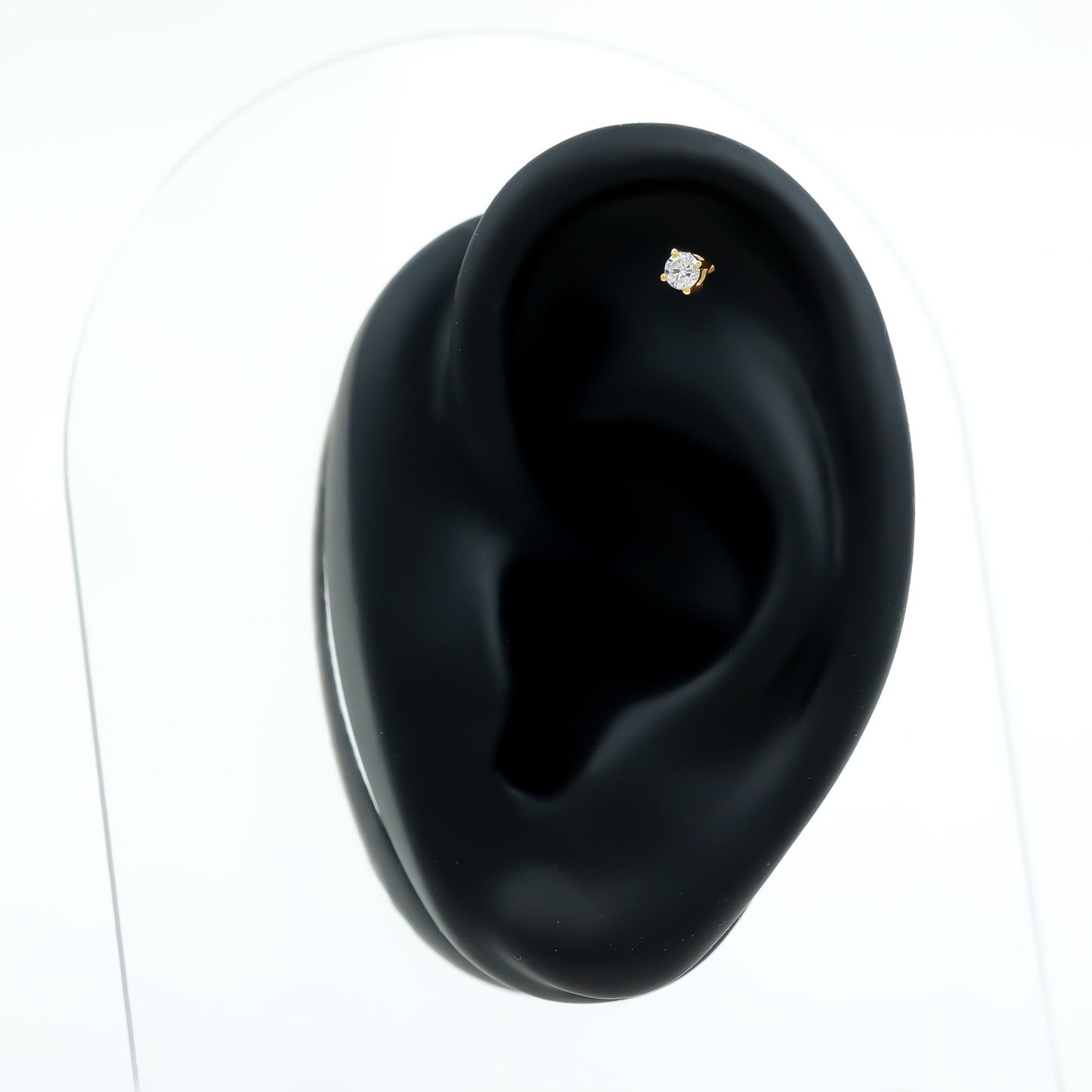 Minimalist Diamond Solitaire Earring for Tragus Piercing