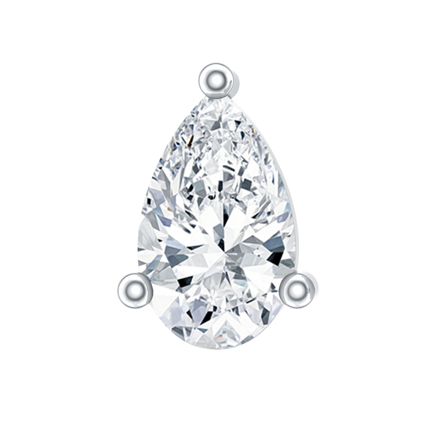 Solitaire Pear Shape Diamond Earring for Tragus Piercing
