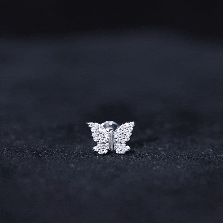 Certified Diamond Butterfly Cartilage Earring