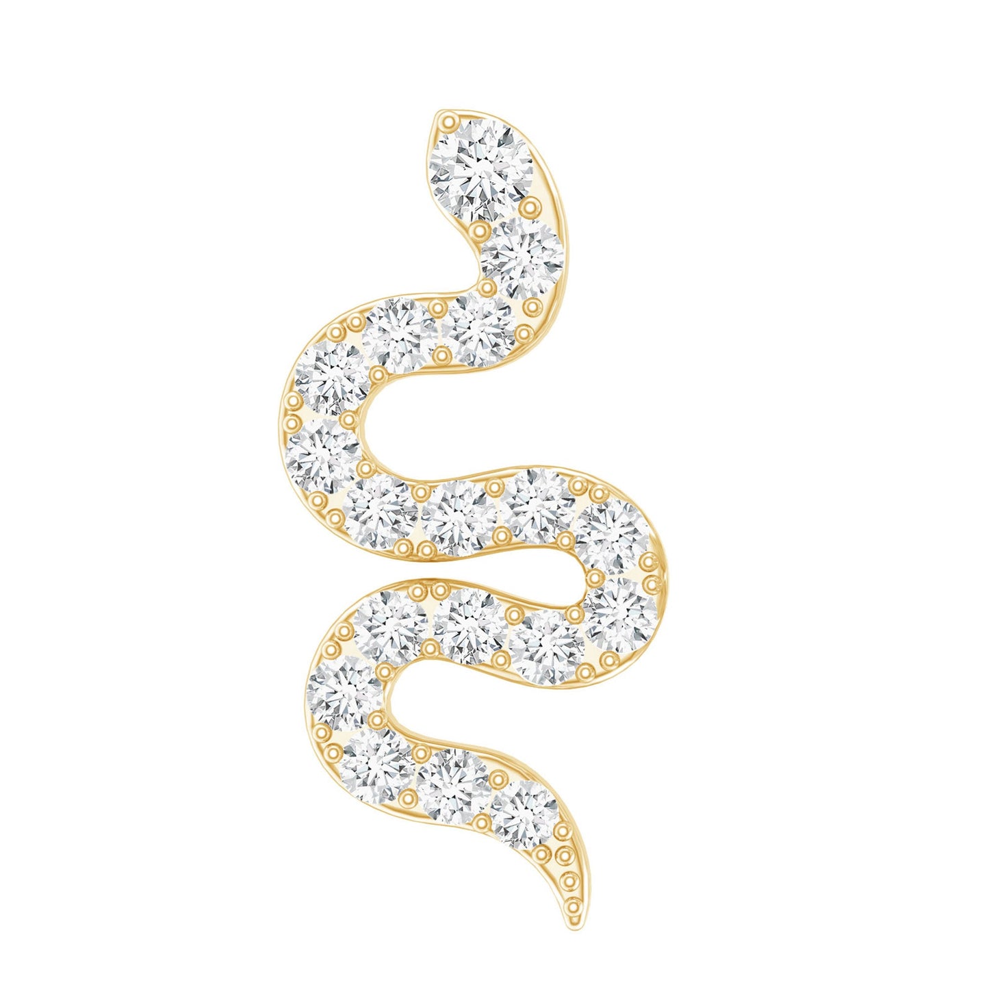 Certified Diamond Snake Earring for Cartilage Piercing