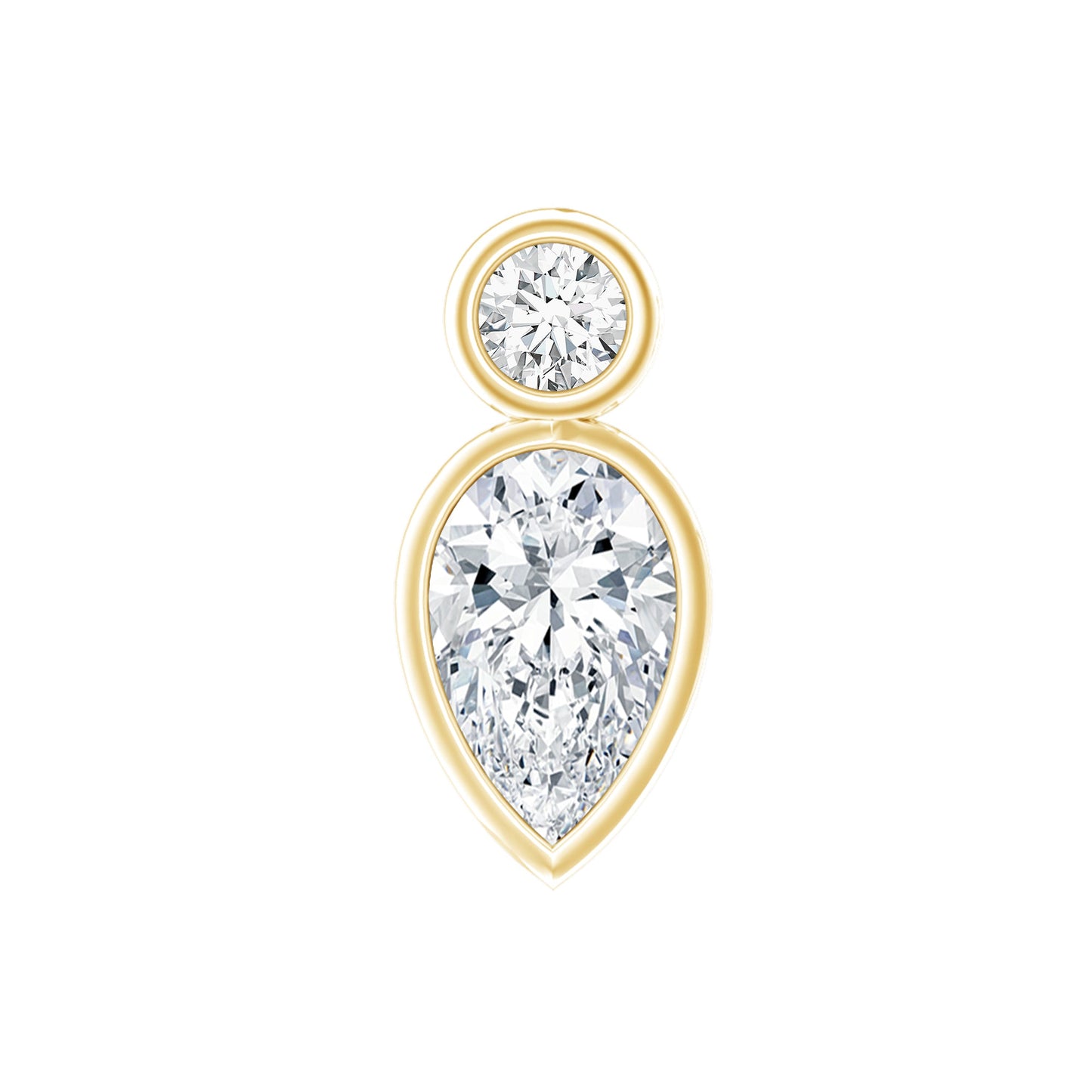 Pear Shape Diamond Two Stone Helix Earring