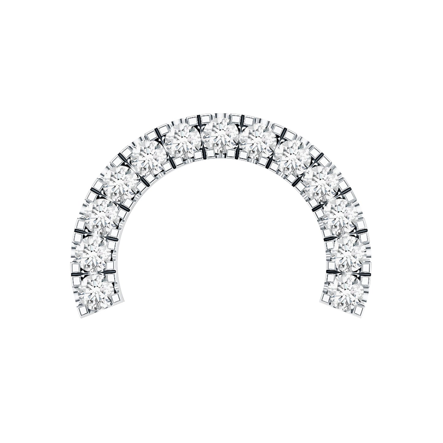 Certified Diamond Half Circle Earring for Piercing