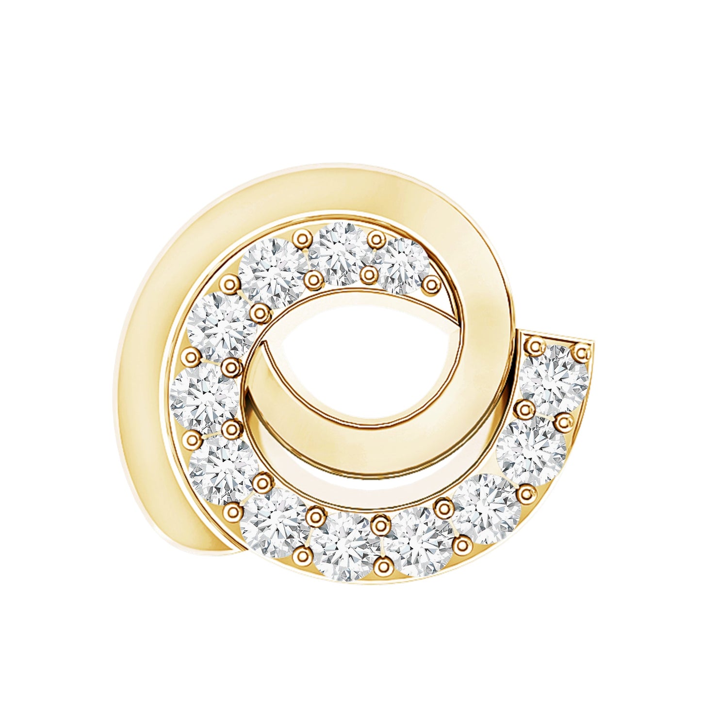 Certified Diamond Spiral Earring for Cartilage Piercing