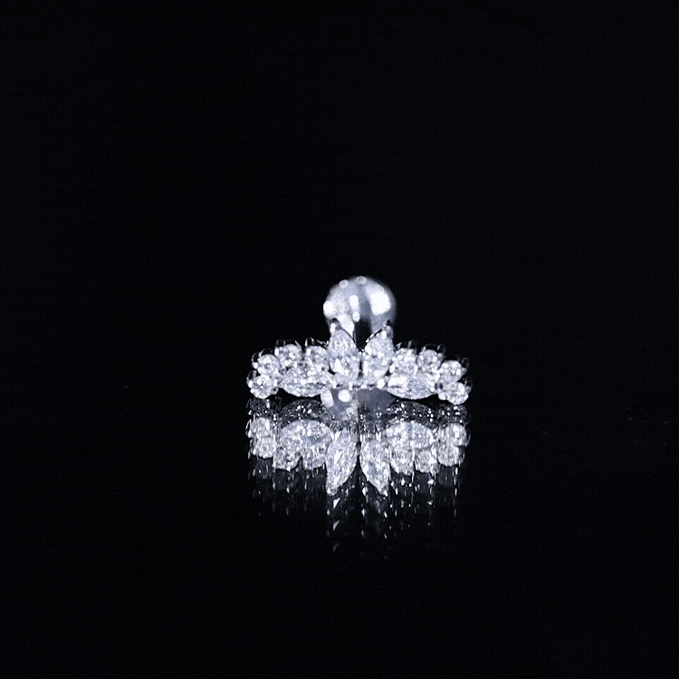 Unique Diamond Crawler Earring for Cartilage Piercing