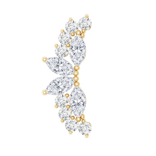 Unique Diamond Crawler Earring for Cartilage Piercing