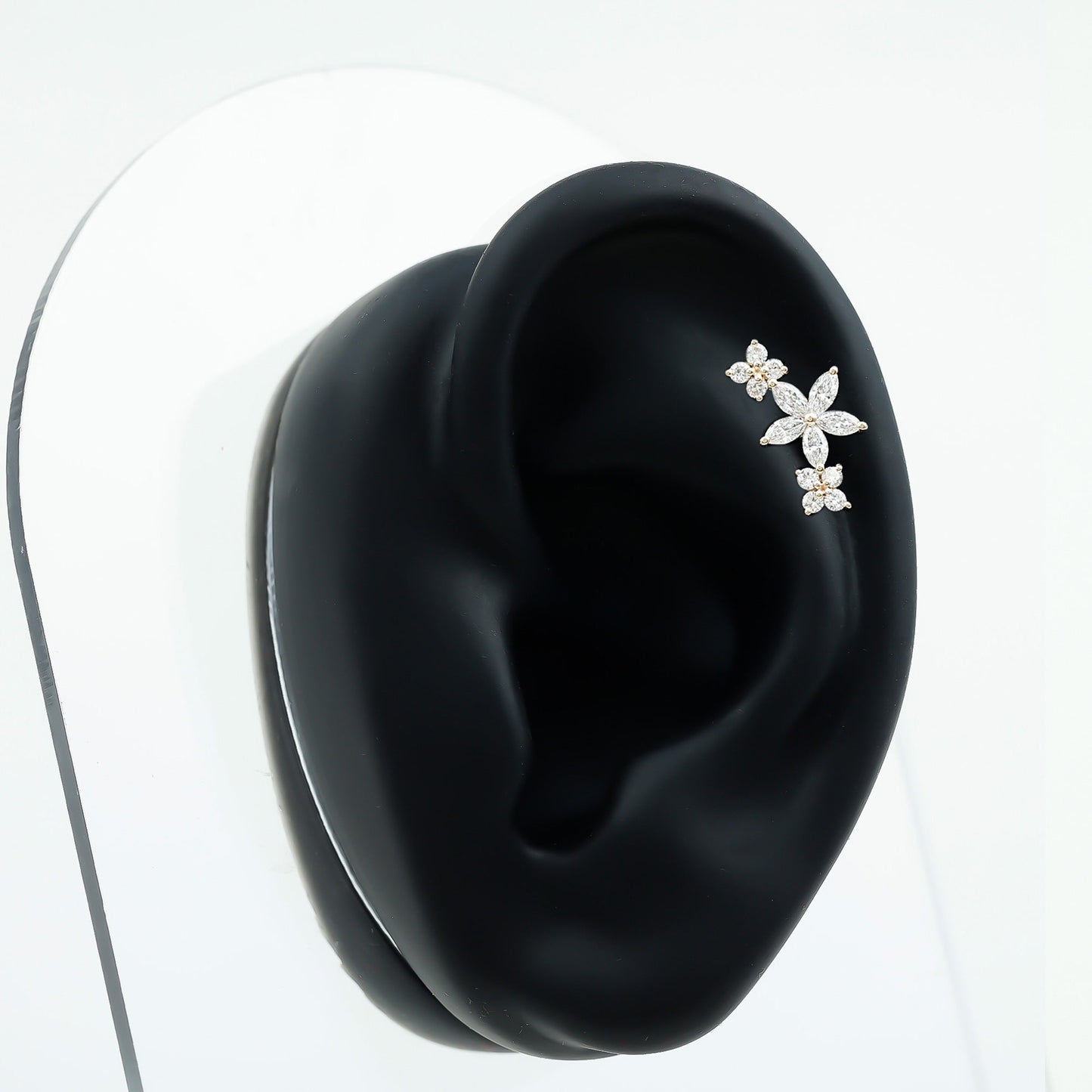 Cartilage Flower Crawler Earring with Diamond