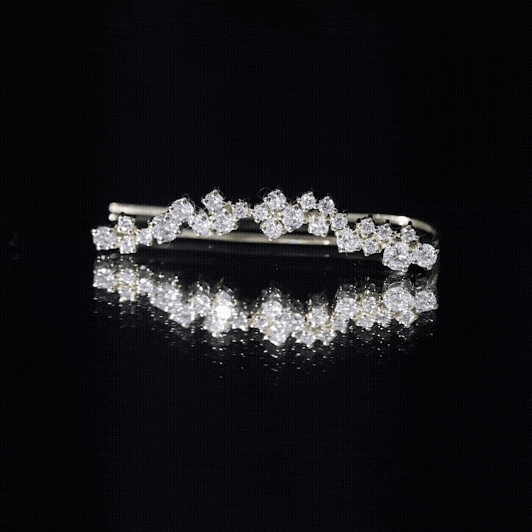 Diamond Cluster Climber Earring for Helix Piercing