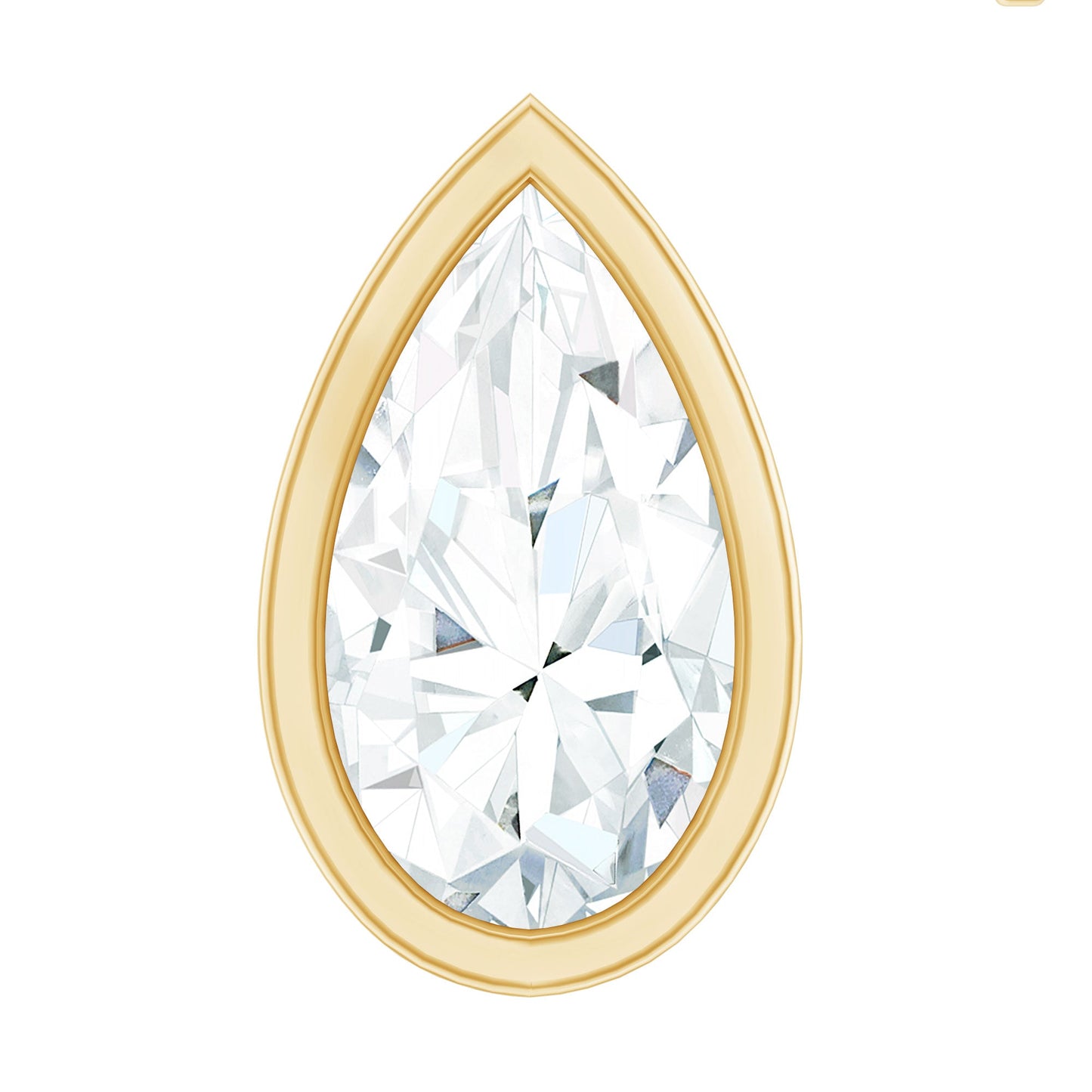 Pear Shape Diamond Solitaire Cartilage Earring